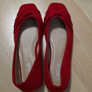Red Women's Flats by Camssoo